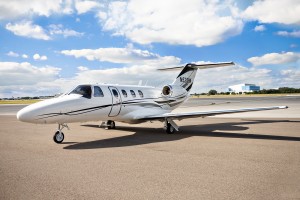 Citation 525 Jet on Runway Blue Skies (1)